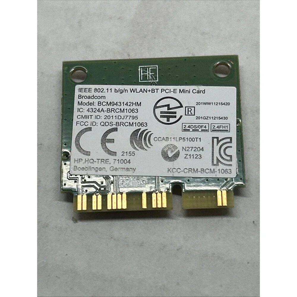 HP 752597-001 802.11n Mini PCI-Express Wireless Wi-Fi And BlueTooth Card